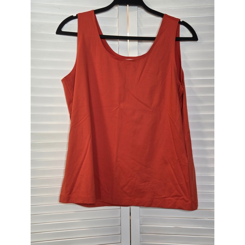 Chicos Microfiber Contemporary Tank Basic Knit Size 2 Sun Canyon Orange New
